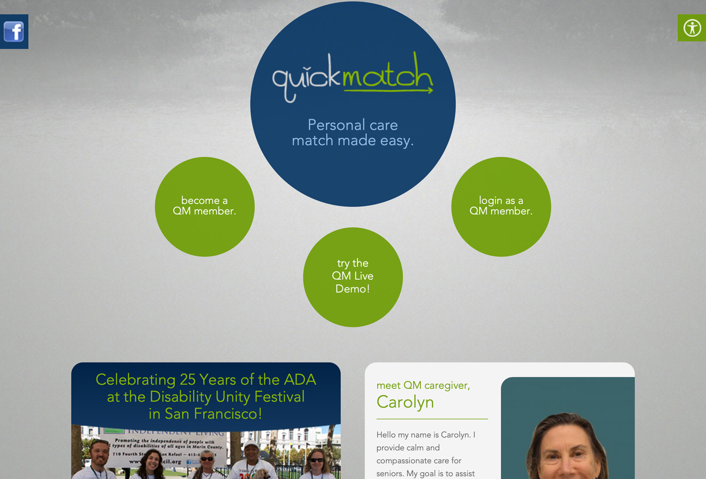 Screenshot of the QuickMatch website.